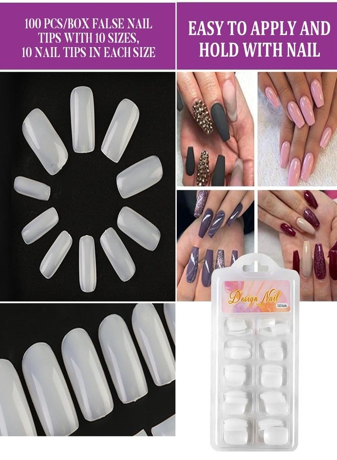 MAYCREATE® Nail Art Kit for Women 3D Nails Extension Kit with 100 Nails, 10 Nail Tapes, 15 Nail Art Brush, 5 Nail Dotting Pen, 4 Box Nail Gems Nail Glitter Foil Flakes for Nail Art Set - Image 3