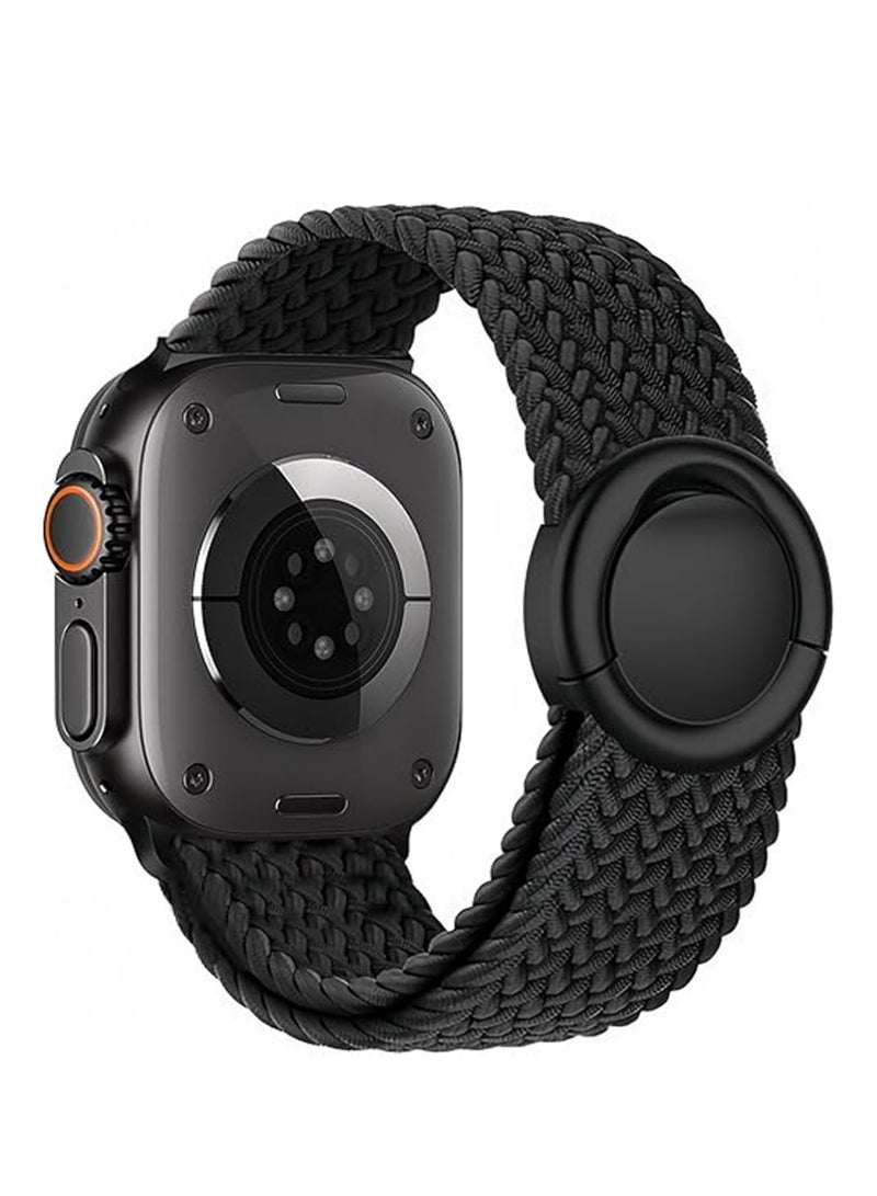 بولوز الفرقة المنقولة المرنة لفرقة ساعة آبل 42 مم 44 مم 45 مم 46 مم 49 مم النساء الرجال ، النايلون الناعم المنسوج الرياضة حزام حلقة سولو لسلسلة iWatch 10 9 8 7 6 5 4 3 SE - Image 1