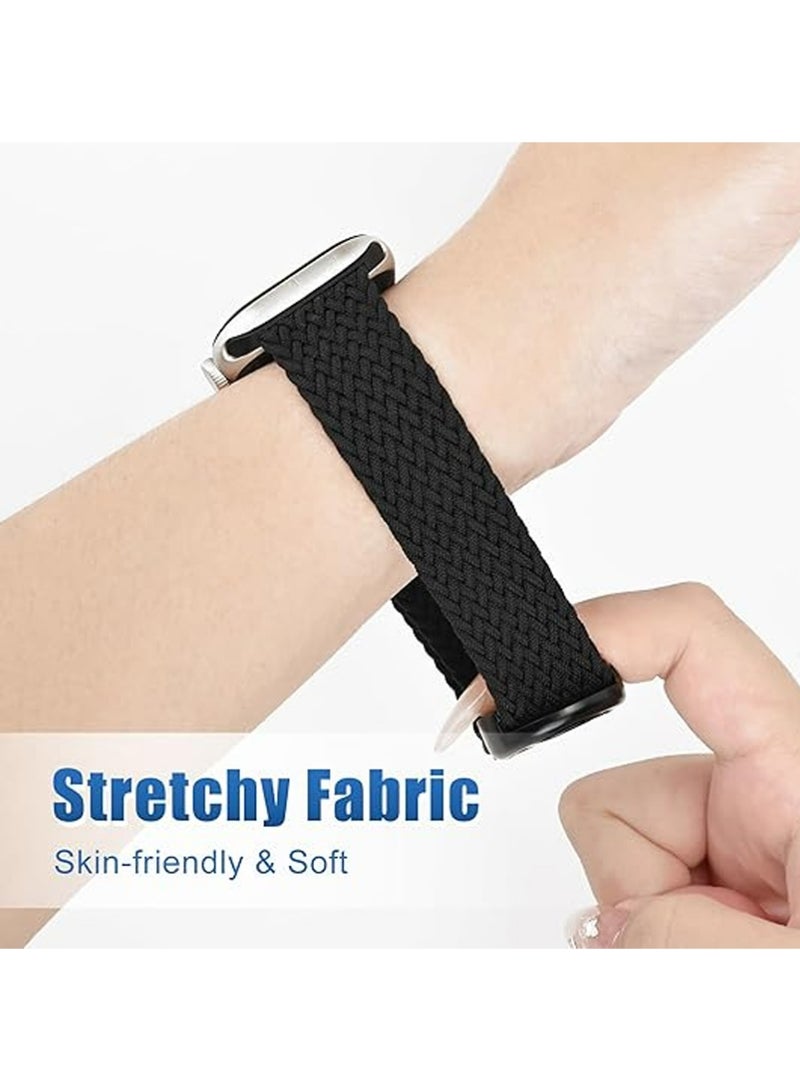 بولوز الفرقة المنقولة المرنة لفرقة ساعة آبل 42 مم 44 مم 45 مم 46 مم 49 مم النساء الرجال ، النايلون الناعم المنسوج الرياضة حزام حلقة سولو لسلسلة iWatch 10 9 8 7 6 5 4 3 SE - Image 5