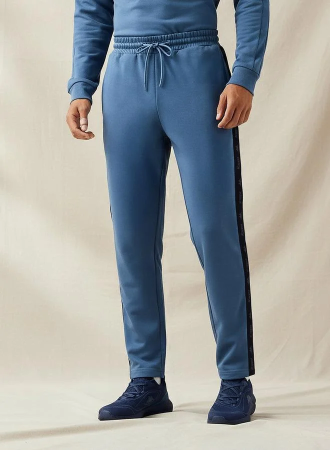Kappa Kappa Men Regular Fit Flexi Waist Joggers with Side Logo Panel