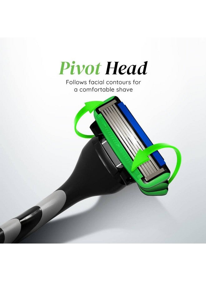 LetsShave Pro 6 Sensitive Manual Shaving Razor Blades Refills (Cartridge), Pack Of 4, World'S First 6-Blade & Precison Back Blade With Argan Oil & Aloe Vera Infused Moisture Bar, Blades For Men - Image 5