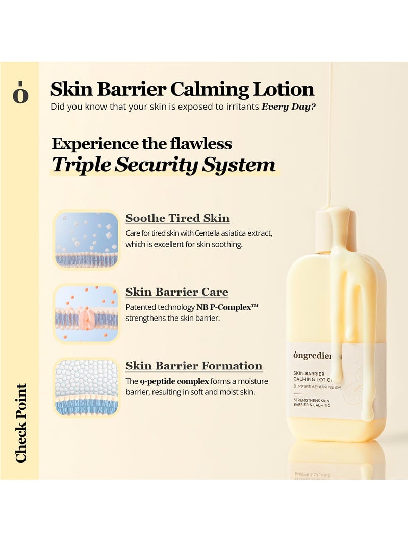 ONGREDIENTS ONGREDIENTS Skin Barrier Calming Lotion | Lightweight Moisturizer for Dry, Sensitive Skin | Centella, 9-Peptide Complex, Glucose, Soothing, Calming, Hydrating | Vegan, Korean Skin Care (2.70 fl Oz) - Image 3