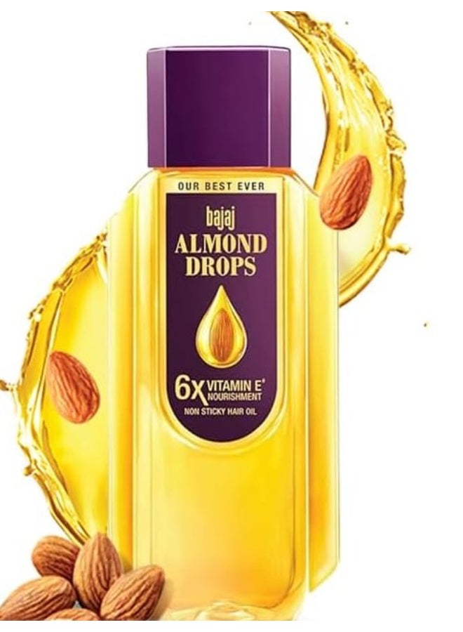 بجاج زيت شعر باجاج بقطرات اللوز - ٣٠٠ مل | تغذية غنية بفيتامين هـ بست مرات | زيت شعر غير لزج للتحكم في تساقط الشعر - Image 1