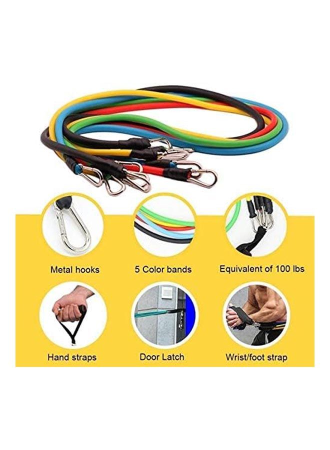 Resistance Fitness Band Set With Stackable Exercise Bands Legs Ankle Straps Multi-Function Professional Fitness Equipment 11 Pcs - Image 3