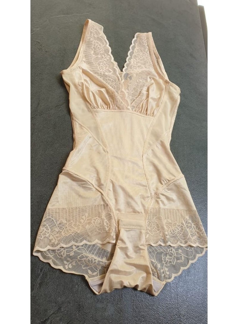 Corset to flatten the waist, buttocks and abdomen, body shaping, sculpting and slimming underwear for women Color Beige Size XXXL - Image 1