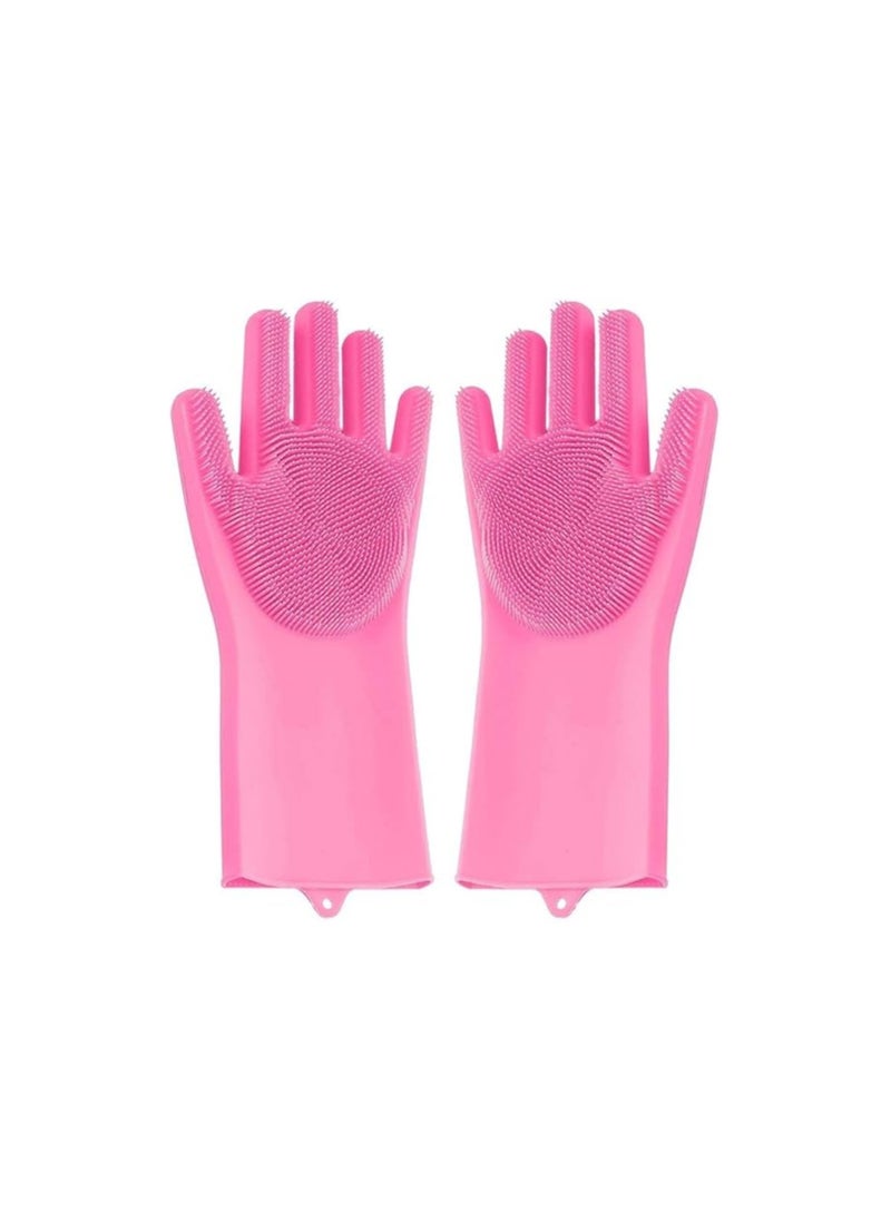Oblivion - Oblivion Home Magic Silicone Cleaning Hand Gloves for Kitchen Dishwashing and Pet Grooming, Washing Dish, Car, Bathroom - 1-Pair - Image 1
