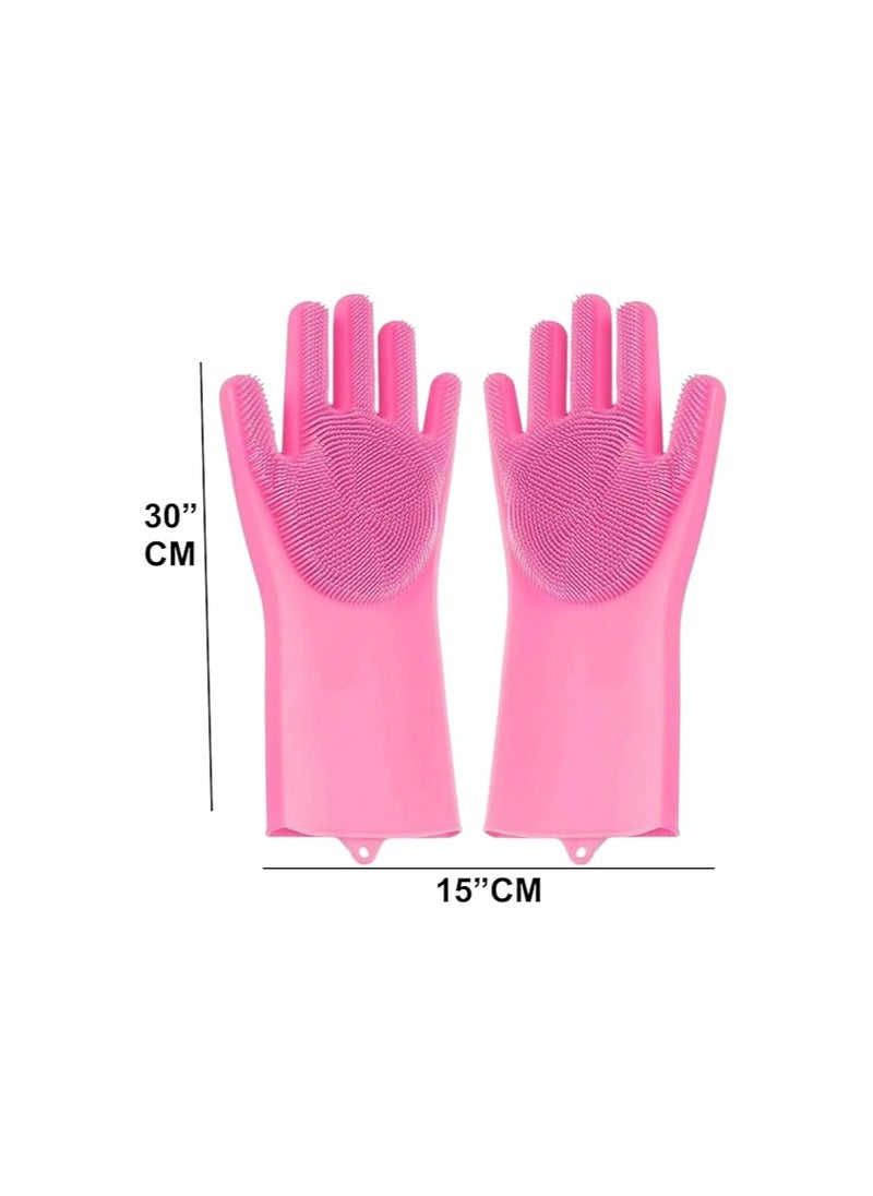 Oblivion - Oblivion Home Magic Silicone Cleaning Hand Gloves for Kitchen Dishwashing and Pet Grooming, Washing Dish, Car, Bathroom - 1-Pair - Image 1