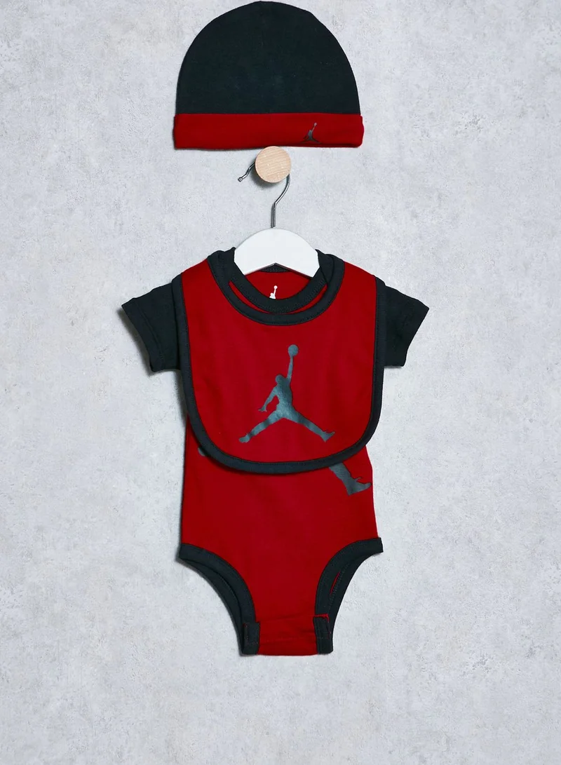 Jordan Infant Jordan Jumpman Romper + Bib + Hat Set