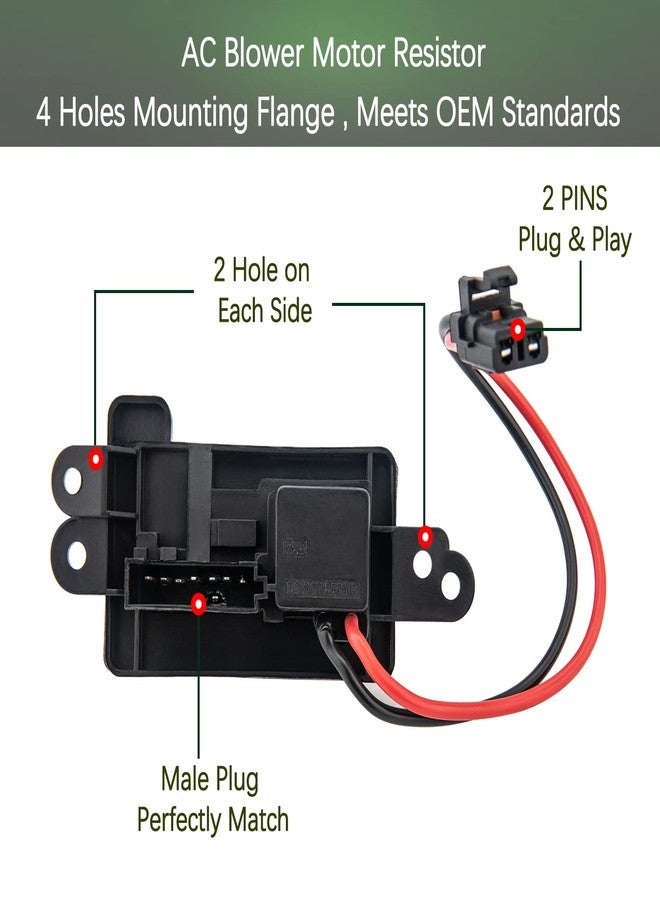 IVONNEY 89019088 Blower Motor Resistor, Blower Fan Speed Resistor Kit with Harness Compatible with Chevy Silverado GMC Suburban Sierra Yukon 2003-2006, Replaces# 973-405, 15-81086, 22807123 - Image 5