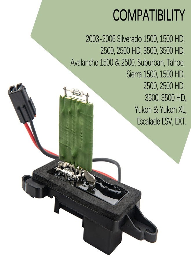 IVONNEY 89019088 Blower Motor Resistor, Blower Fan Speed Resistor Kit with Harness Compatible with Chevy Silverado GMC Suburban Sierra Yukon 2003-2006, Replaces# 973-405, 15-81086, 22807123 - Image 4