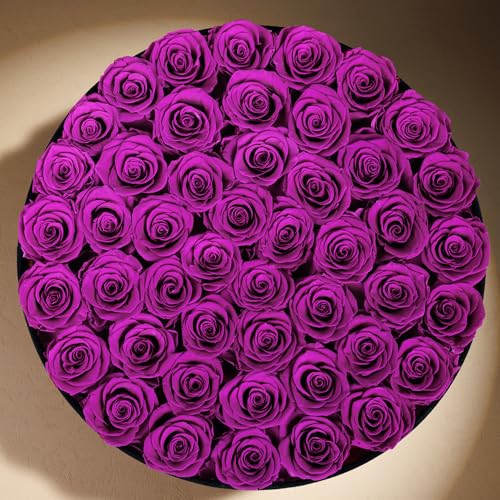 Prifroti 47 Flowers in a Luxury Suede Box, Birthday Gifts for Women, Preserved Flowers, Mothers Day Roses Gift for Mom, Bossy Pink - Image 3