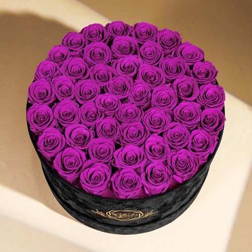 Prifroti 47 Flowers in a Luxury Suede Box, Birthday Gifts for Women, Preserved Flowers, Mothers Day Roses Gift for Mom, Bossy Pink - Image 4