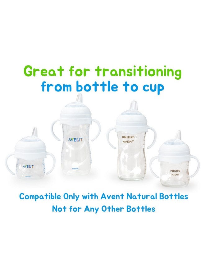 CHUBBIEE Sippy Cup Conversion Kit for Philips Avent Natural Baby Bottle, Transition Kit with Silicone Sippy Spout Nipple, Weighted Straw, Bottle Handle, Cleaning Brush, Spill-Proof, BPA-Free, Pack of 2 - Image 2