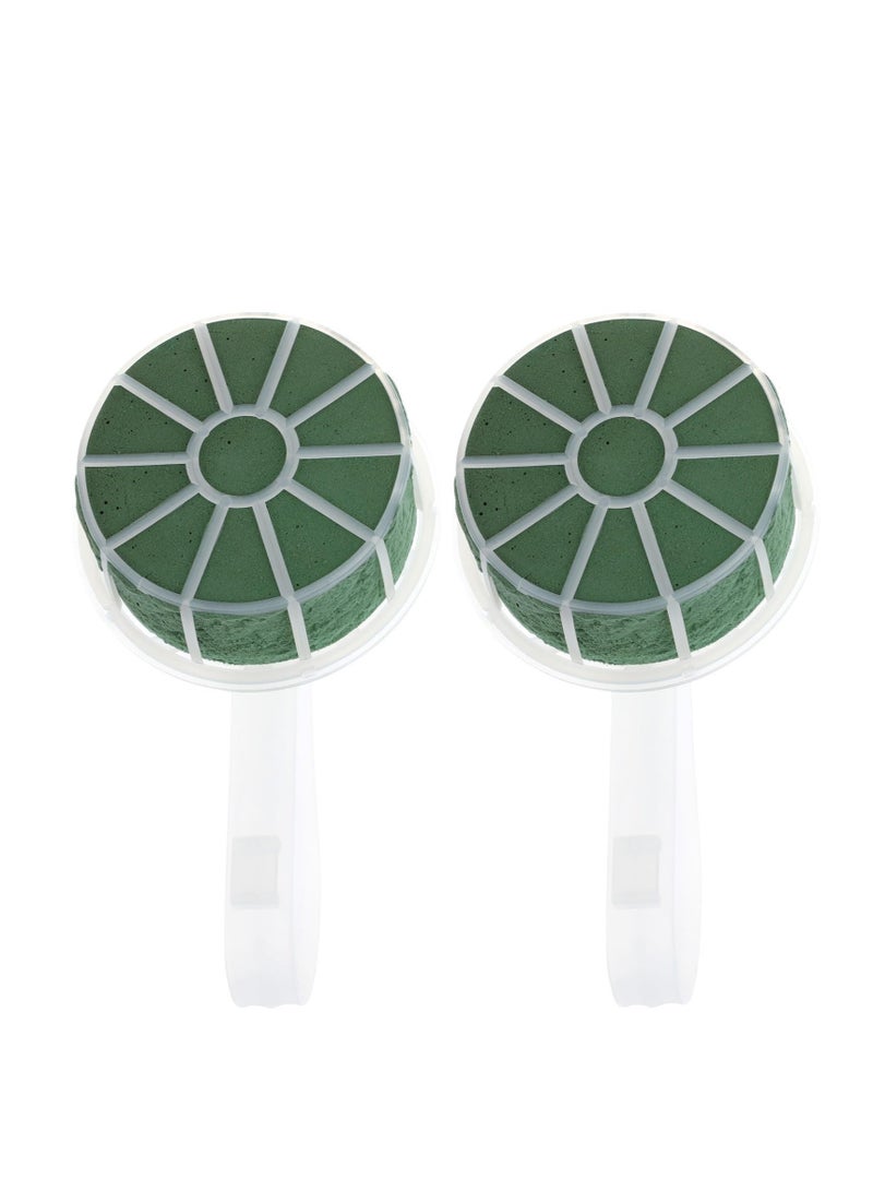 Excefore Wedding Bouquet Holder, 2Pcs Foam Bouquet Holders, Plastic Flower Foam Handle Mud for DIY Bridal Flowers Wedding Decoration, Size L - Image 1