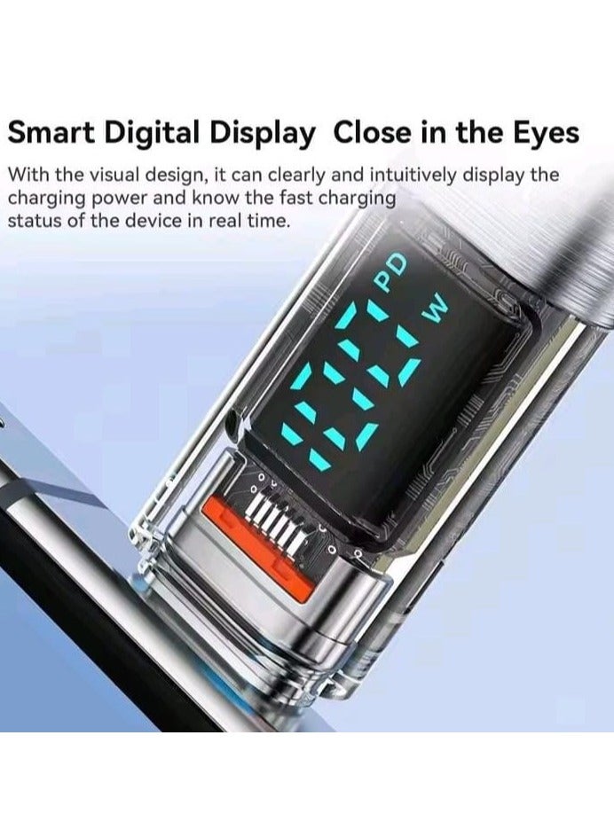 Toocki Type C to Type C Cable 100W PD Display Fast Charging Charger USB C to USB C Transparent Cable - Image 2