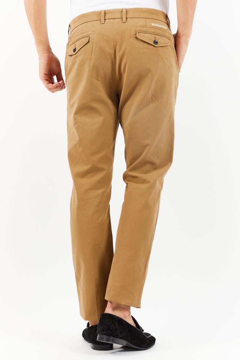 Scuderia Ferrari Men Regular Fit Solid Chino Pants, Tan - Image 3