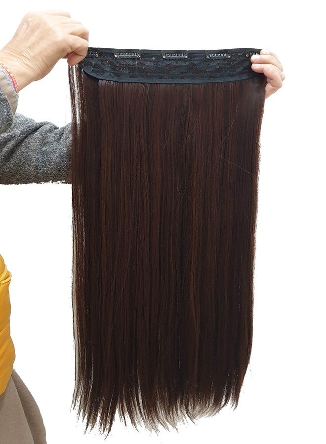 فورين هوليكس وصلات شعر فوريين هوليكس، 5 مشابك، مستوردة، مقاومة للحرارة، طويلة 28 بوصة، ملمس طبيعي (بني متوسط) - Image 1