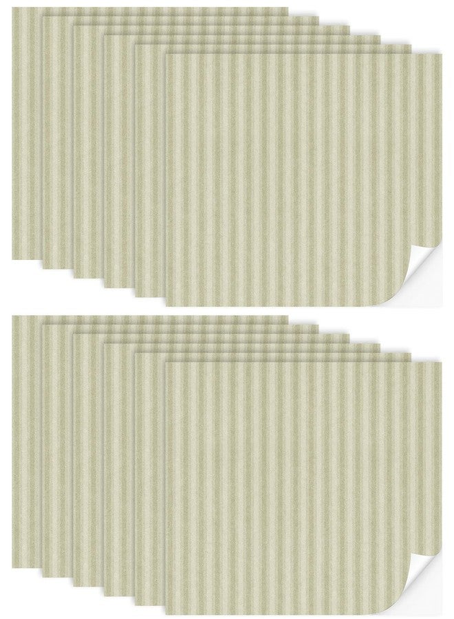 Flutesan 12 Pcs Miniature Dollhouse Wallpaper and Flooring Peel and Stick Mini DIY Self Adhesive Dollhouse Accessories 8.27 x 11.69 Inch (Vintage Stripes) - Image 1
