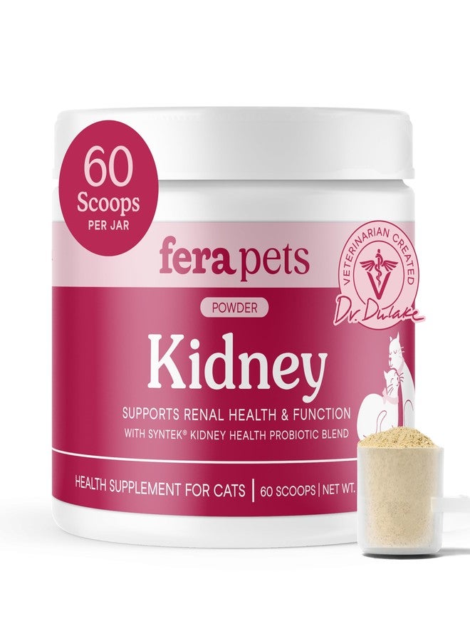 Fera Pets Cat Kidney Support Powder with Antioxidants & Probiotics - Enhances Renal Health & Function - Promotes Regular Detoxification - 60 Scoops - Image 1
