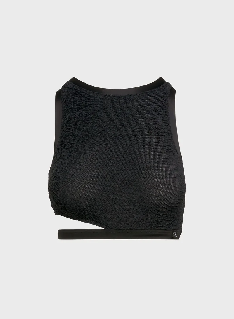 CALVIN KLEIN Knitted Cut Out Bikini Top
