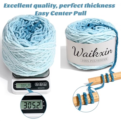 Waikxin Chunky Chenille Yarn Cake - 3 Pack of 300g/197yds Jumbo Ombre Yarns - 6 Super Bulky - Baby Yarn for Crocheting Soft Blanket - Fluffy Gradient Yarn for Making Crafts, Amigurumi(3 Cheesecake) - Image 3