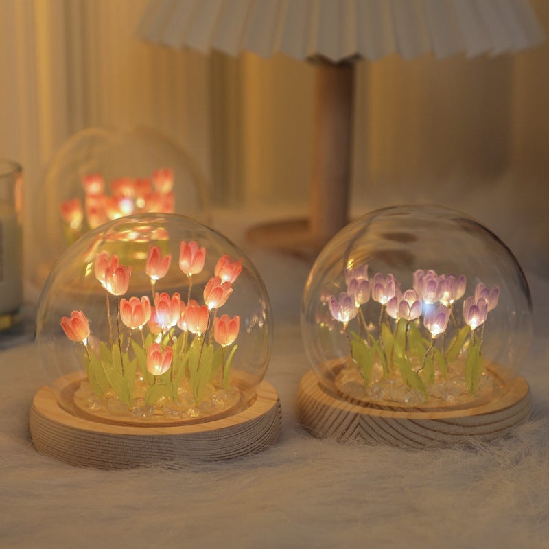Tulip Night Light Handmade Diy Material Kit Creative Desktop Atmosphere Lamp Ornament Birthday Gift For Girls And Best Friends - Image 2