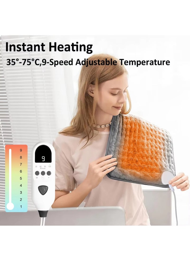 EzzySo - Electric Heating Pad Winter Warmer Pad For Bed Sofa Body Thermal Heating Pad Household Office Washable Portable Heating Blanket 9 Heat Settings Heating Pad For Knee Neck Shoulder Back Pain  Period Cramps Relief - Image 1