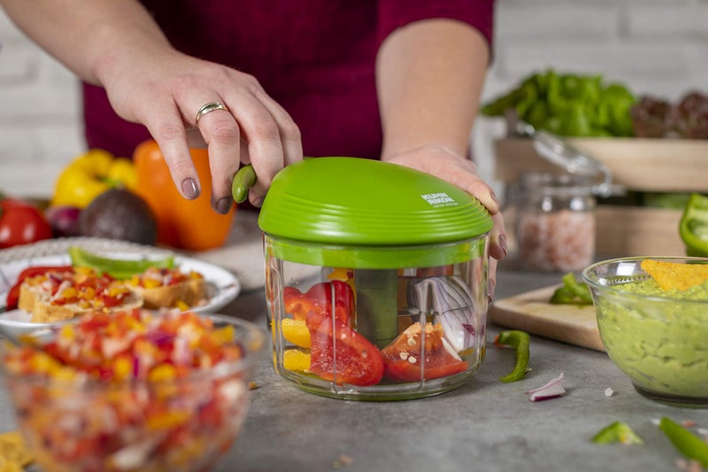 Kuhn Rikon Pull Chop Chopper/Manual Food Processor with Cord Mechanism, Green, 2-Cup - Image 5