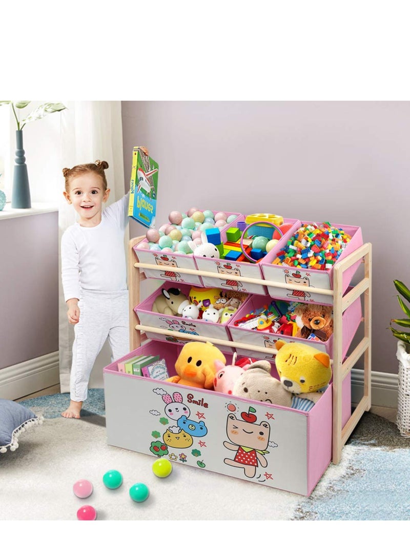 MIXDE Toys Organizer Kids Deluxe Multi Bin Toy Organizer with Storage Box Toy Box and Storage Boys Toy Box Storage Giraffe - Image 3