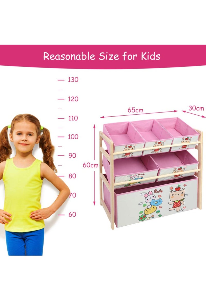 MIXDE Toys Organizer Kids Deluxe Multi Bin Toy Organizer with Storage Box Toy Box and Storage Boys Toy Box Storage Giraffe - Image 4