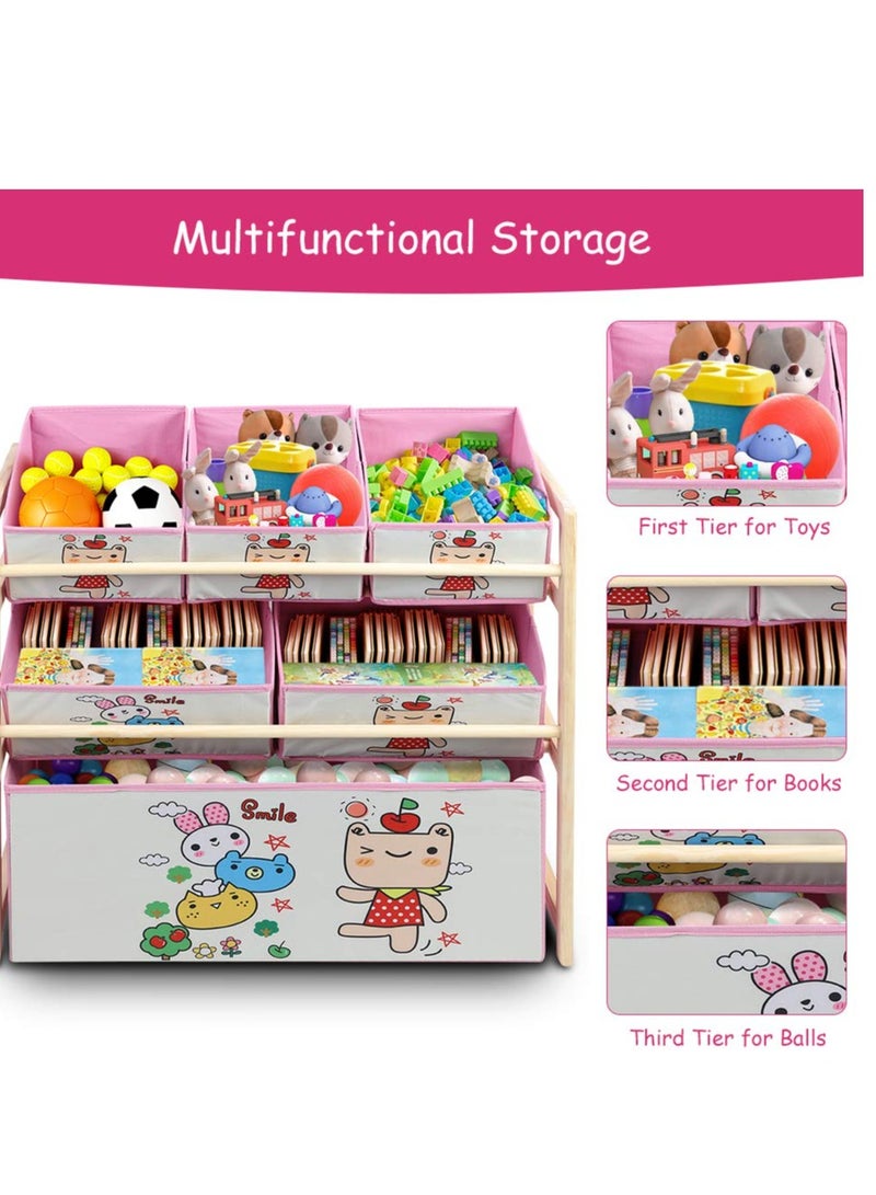 MIXDE Toys Organizer Kids Deluxe Multi Bin Toy Organizer with Storage Box Toy Box and Storage Boys Toy Box Storage Giraffe - Image 5