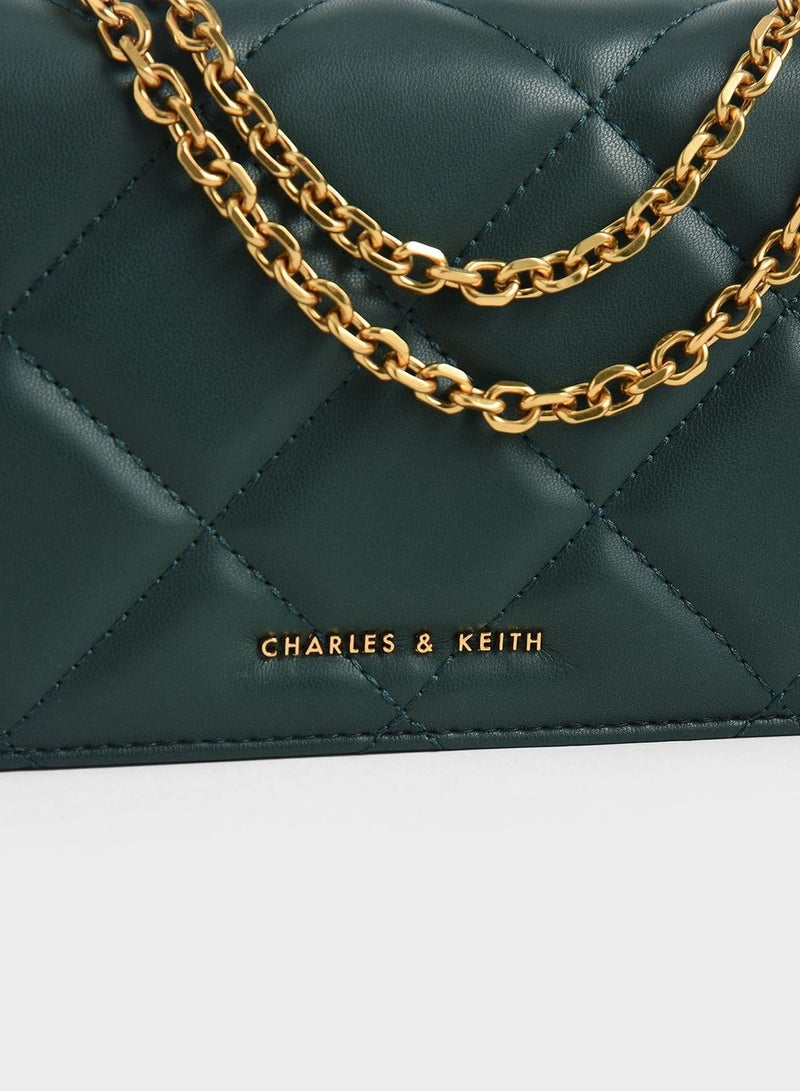 Charles & Keith Paffuto Chain Handle Furry Long Wallet - Image 4