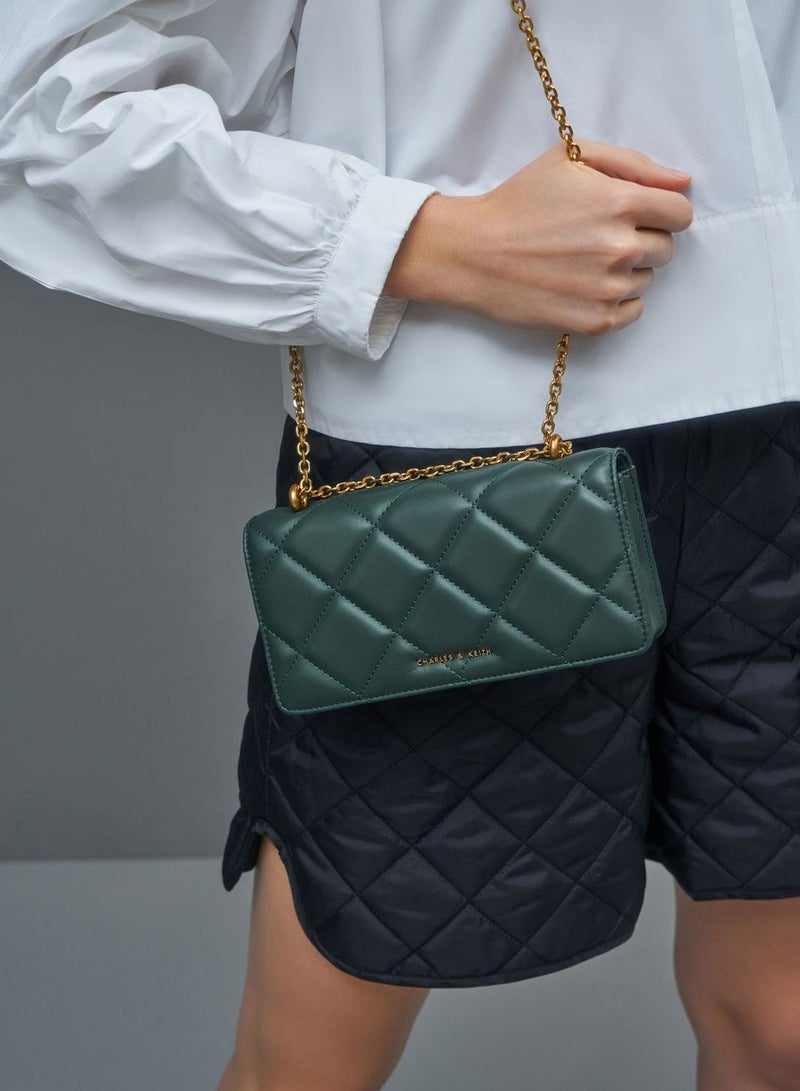 Charles & Keith Paffuto Chain Handle Furry Long Wallet - Image 5