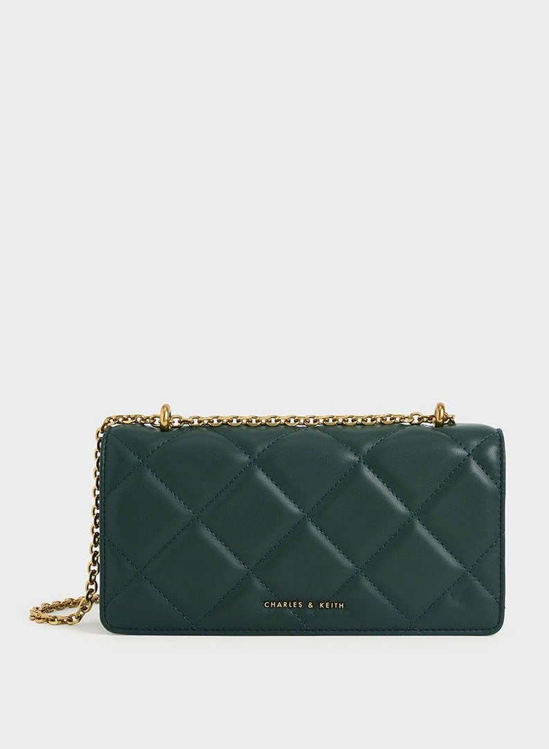 Charles & Keith Paffuto Chain Handle Furry Long Wallet - Image 1
