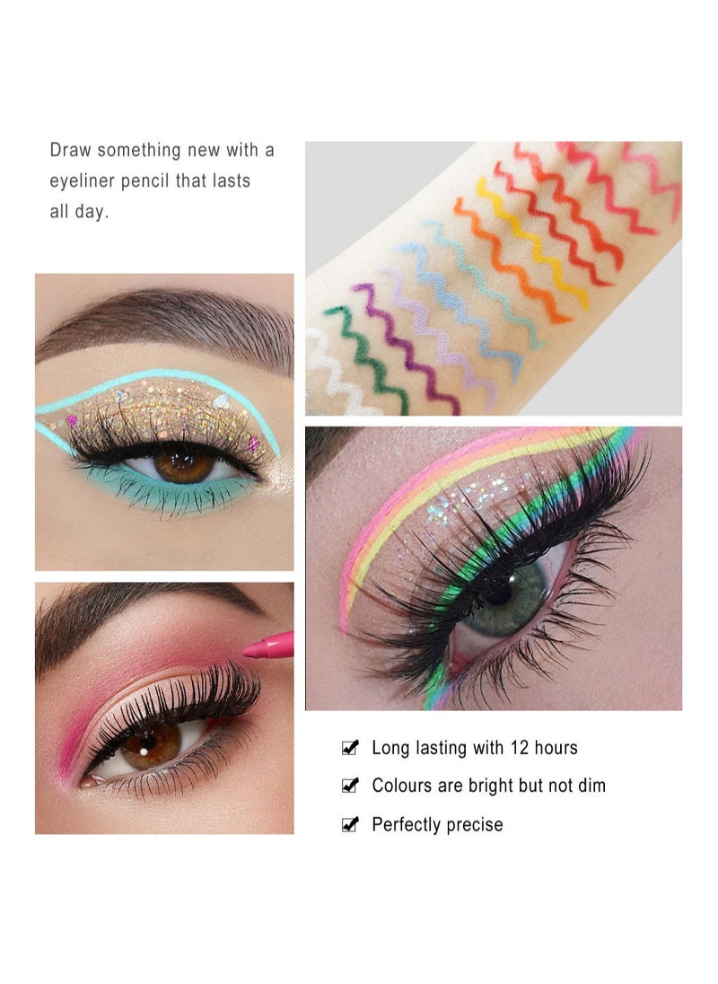 Handaiyan - Eyeliner Gel Set 12 Colors Professional Makeup Eye Liner Waterproof Matte Long Lasting, Smudge-Resistant Sharpenable Cream Eyeliners Pencil High Performance Glide-On Pen Vegan, High Pigment, Nude Finish - Image 1