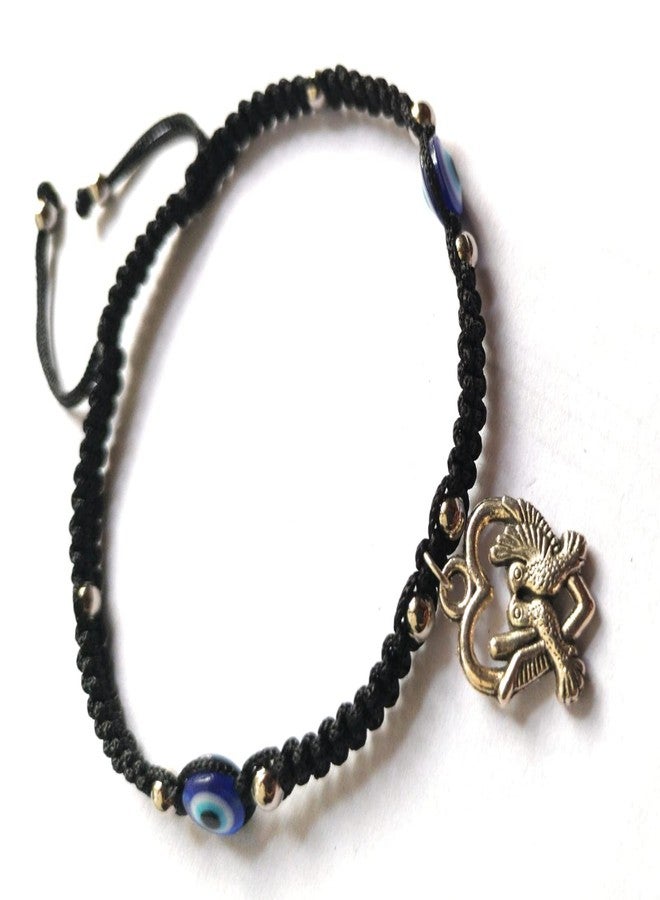 Jyokrish Handmade Adjustable Black Thread hanging Bird Heart 2 Evil eye Anklet For Women | girls | Nazariya |Payal | Adult |Free Size |Workwear | Pair of 1 - Image 4