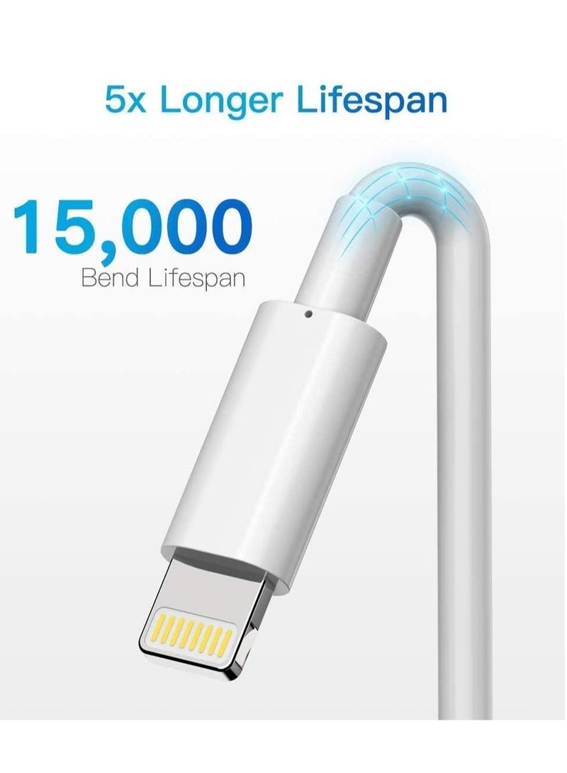 Lightning Cable Certified - iPhone Charger 3Pack 6ft Lighting to USB A Charging Cord Compatible with iPhone 14 13 12 11 Pro Max XS XR 8 Plus 7 Plus 6s Plus 5S iPad Pro and More, White