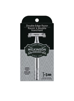 WILKINSON Wilkinson Sword Double Edge Razor for Men With 5 Double Edge Razor Blades Refills  - Image 1