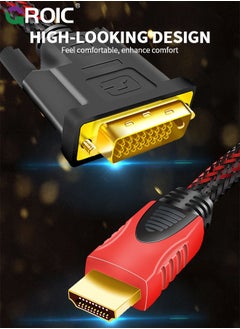 GROIC كابل DisplayPort إلى DVI بطول 6 أقدام، محول كابل DisplayPort إلى DVI D ذكر إلى ذكر لشاشة سطح المكتب والكمبيوتر المحمول وجهاز العرض والتلفزيون عالي الدقة متوافق مع Lenovo وHP وASUS وDell  - Image 3