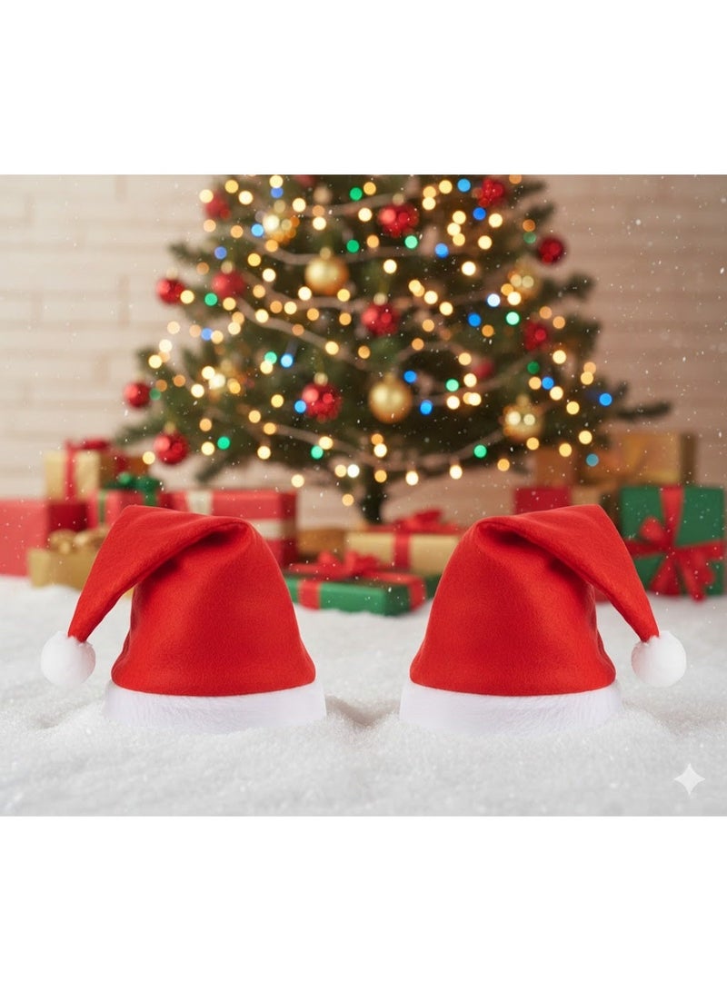 Plain Christmas Hat – Red – 30 cm – 2 Pieces – Bundle - Image 2