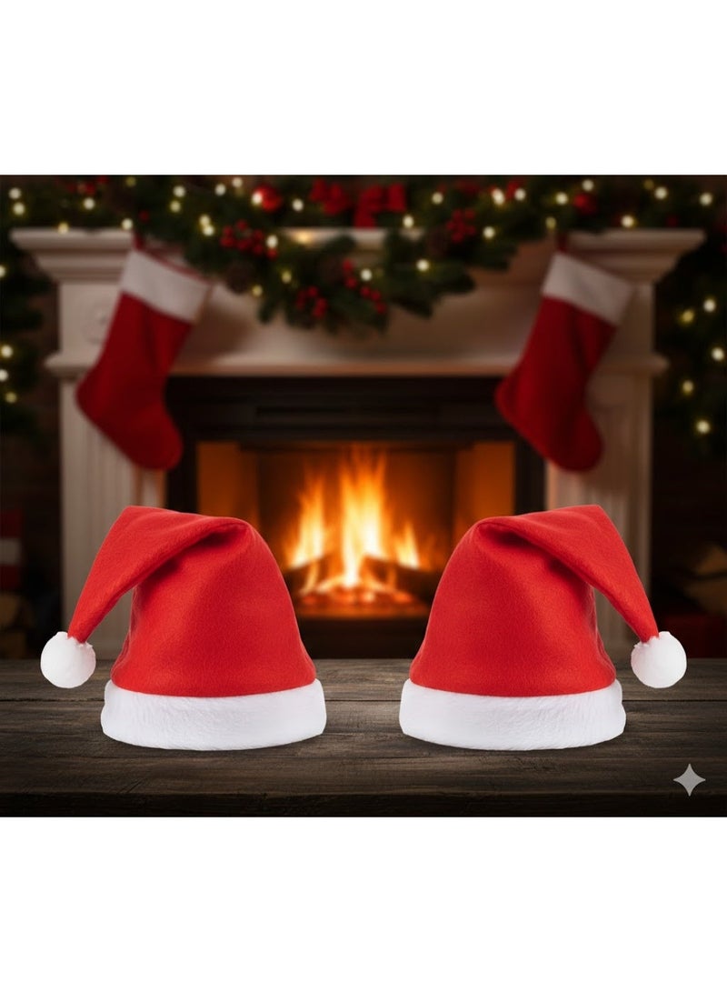 Plain Christmas Hat – Red – 30 cm – 2 Pieces – Bundle - Image 3