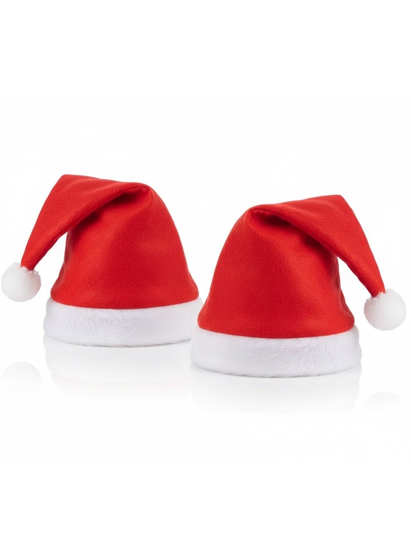 Plain Christmas Hat – Red – 30 cm – 2 Pieces – Bundle - Image 1