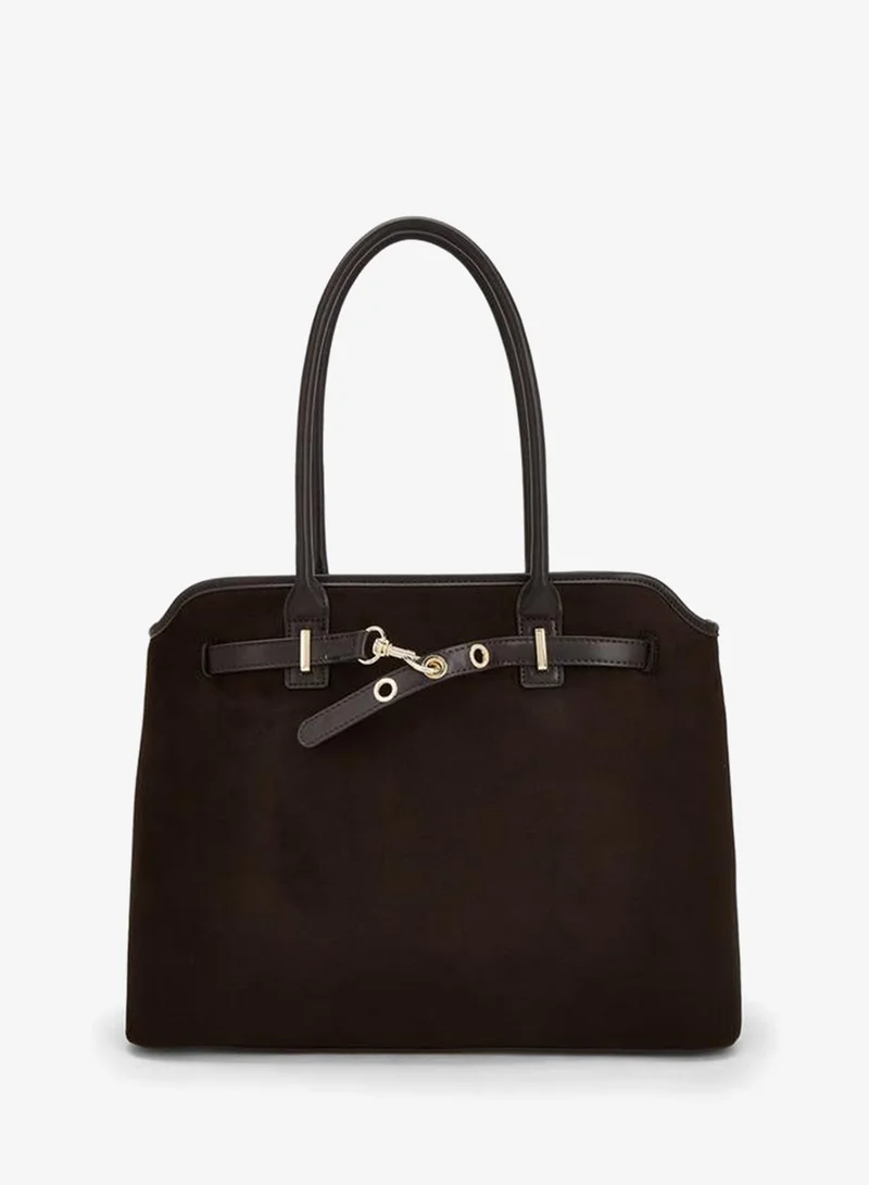 Solid Tote Bag With Zip Closure
