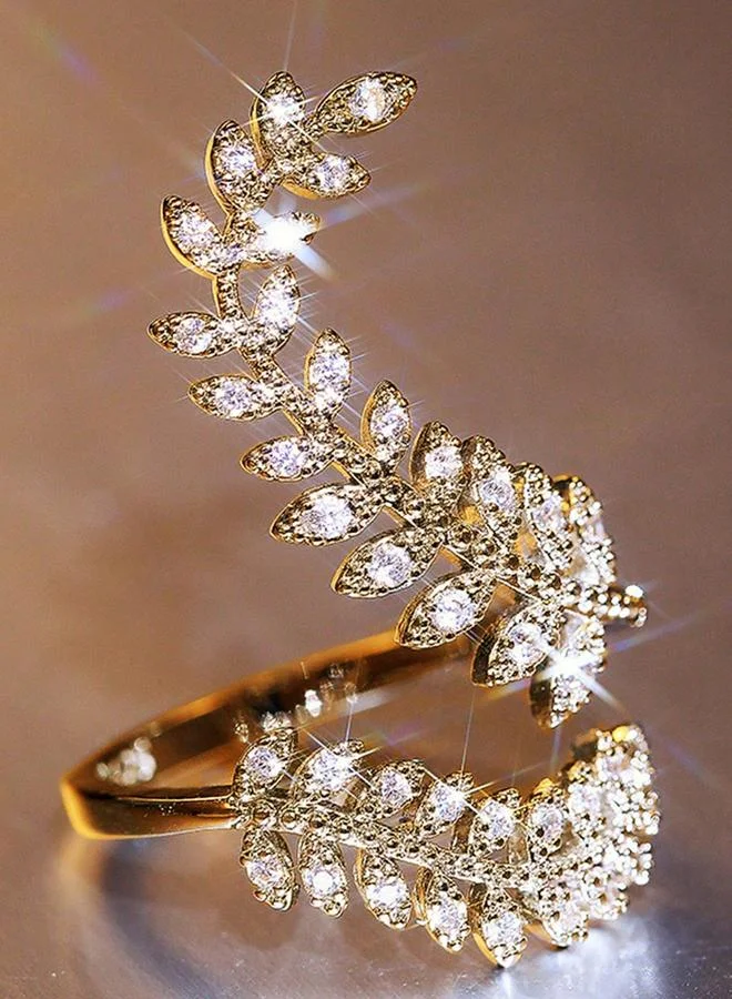 تايك تو Take Two Leaf Shape Adjustable Ring