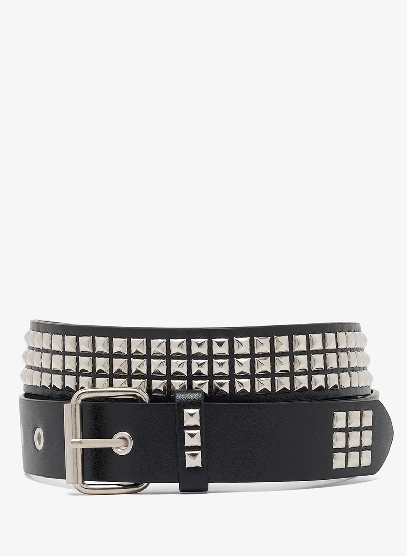 Seventy Five Casual Belt With Silver Studding
