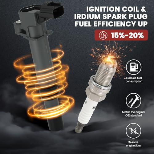 KacuYelin UF270 Ignition Coil Pack and Iridium Spark Plugs Set of 8 Compatible with 2000 2001 2002 2003 2004 2005 2006 2007 Dodge Durango Ram 1500 Dakota Jeep Grand Cherokee 4.7 V8,Replace# 5C1114, 56028138 - Image 5