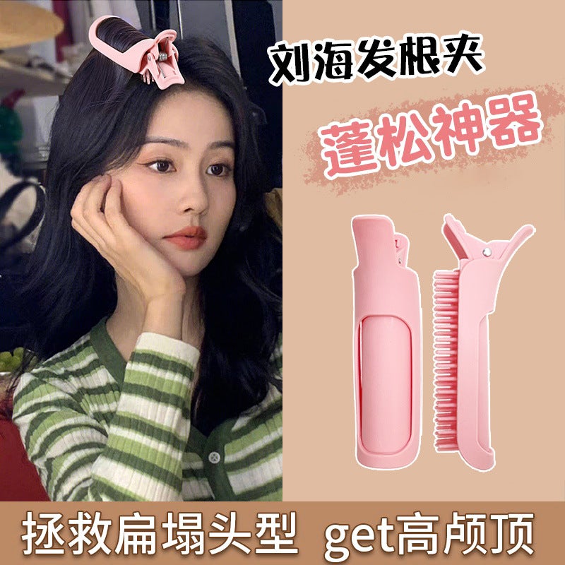 Generic High Cranial Top Wind Plastic Comb Hair Blowing Artifact Pad Hair Root Hairpin Hair Natural Fluffy Clip Seamless Styling Clip Headwear Upgraded square hair root clip/1 piece