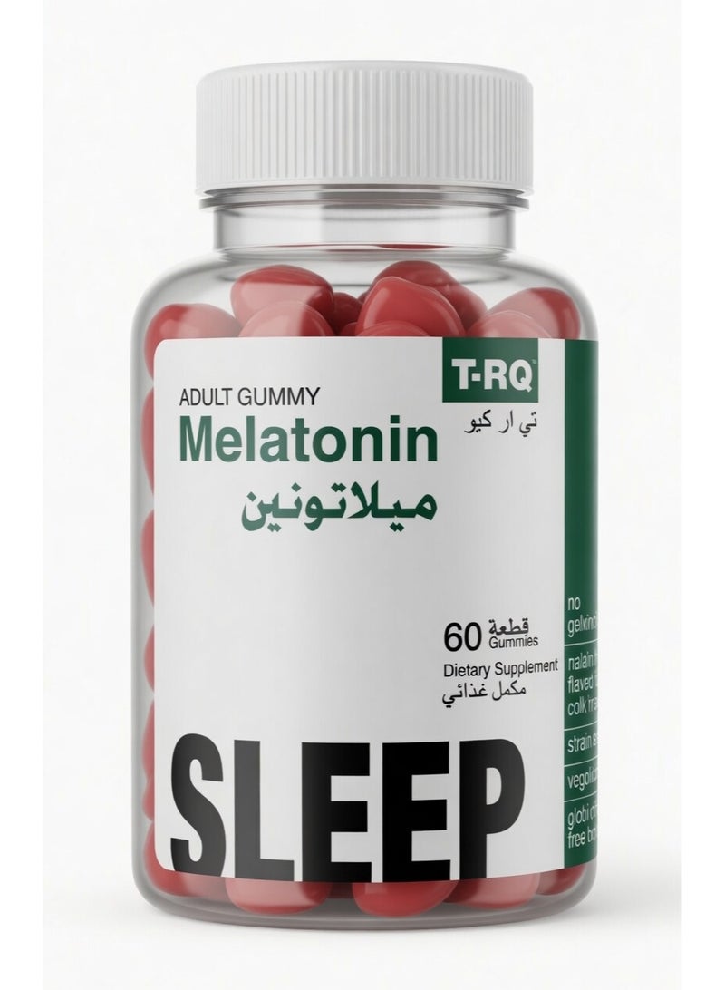 T.RQ Melatonin Gummies 5mg Strawberry Flavor 60 Gummies (5mg Melatonin per Serving) - Vegetarian, Gelatin-Free, Gluten-Free Sleep Support - Image 1