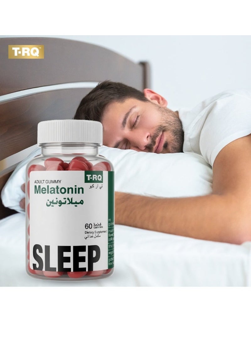 T.RQ Melatonin Gummies 5mg Strawberry Flavor 60 Gummies (5mg Melatonin per Serving) - Vegetarian, Gelatin-Free, Gluten-Free Sleep Support - Image 2