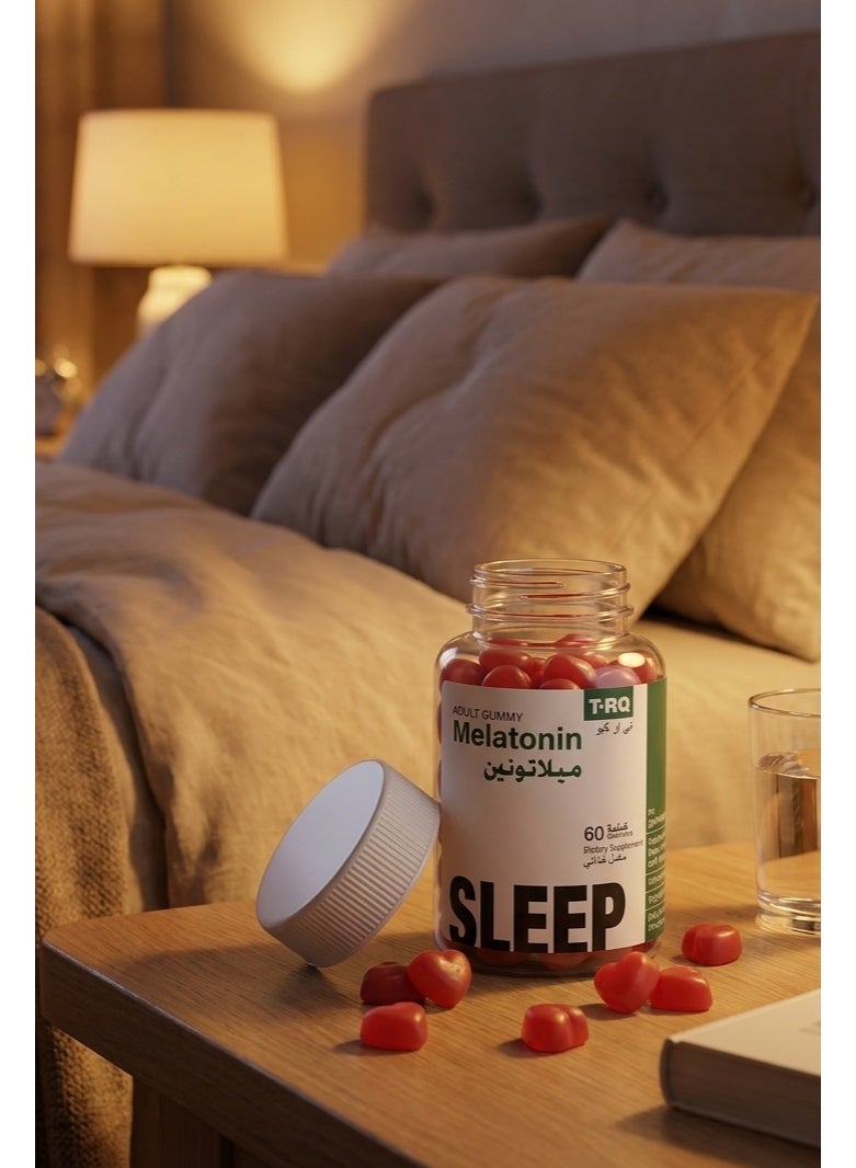 T.RQ Melatonin Gummies 5mg Strawberry Flavor 60 Gummies (5mg Melatonin per Serving) - Vegetarian, Gelatin-Free, Gluten-Free Sleep Support - Image 4